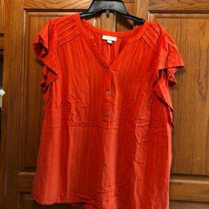 Knox Rose Rust Colored Womens's blouse size XXL